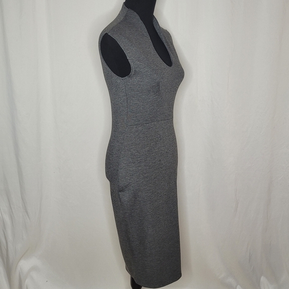 Rolla Coster Sleeveless Dip Neck Exposed Zipper Bodycon Dress in Gray - Size L - Picture 3 of 13